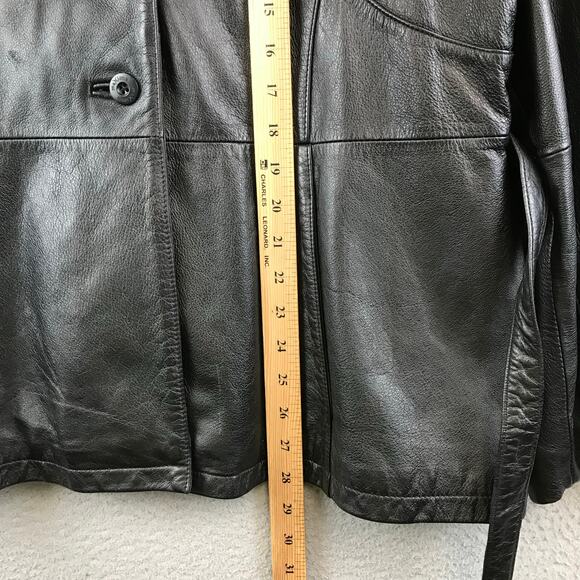Wilsons Leather Maxima Black Leather Belted Jacket XL - Picture 7 of 11